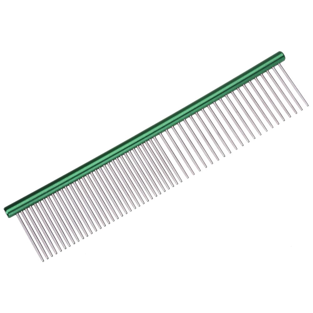 Pet Dog Puppy Cat Anti-Statische Kammen Borstels Rij Huisdier Kitten Langharige Hond Kam Borstel Grooming Tool accessoires: green