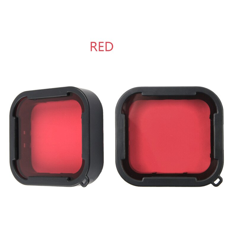 Filtro de mergulho vermelho rosa roxo, à prova d'água, filtros de mergulho subaquático, protetor de lente para gopro hero 5 6 7, acessórios pretos: Red Color