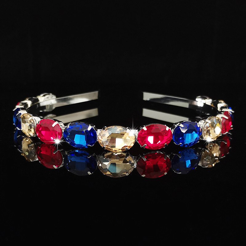 Ladies Tiaras Full Crystal Simple Hair Bands Hair Hoops Lady super flash Wedding Hair Accessories: XZ013color