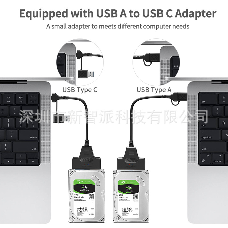Cable de hasta 6 Gbps, accesorios para portátiles de alta velocidad, adaptador SATA a USB3.0/tipo C, Cables de ordenador Usb 2 en 1, periféricos de conexión
