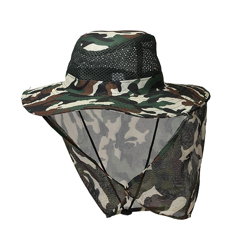 Vissen Cap Met Kin String Oor Nek Flap Cover Afneembare Sneldrogende Ademend Mesh Sport Hoed Outdoor Sportkleding Meubi: UI0237LHMC