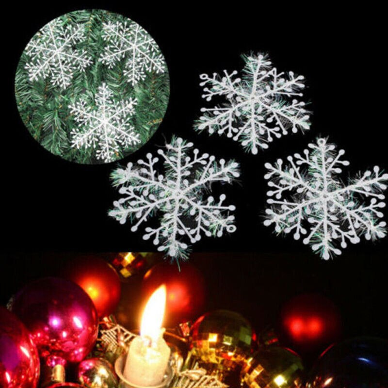 6PC DIY Snowflakes Christmas Tree Ornament Hanging Snow Flake Home Party Decor 3D Snowflake Decor