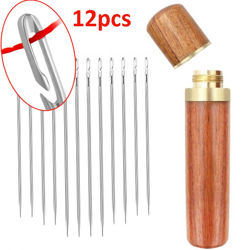 12 Teile/satz blind Einfädeln Nadel für NäHenne Haushalt Bekleidung Manuelle DIY Jewerly erkranken Nadeln Große See Edelstahl Nadel