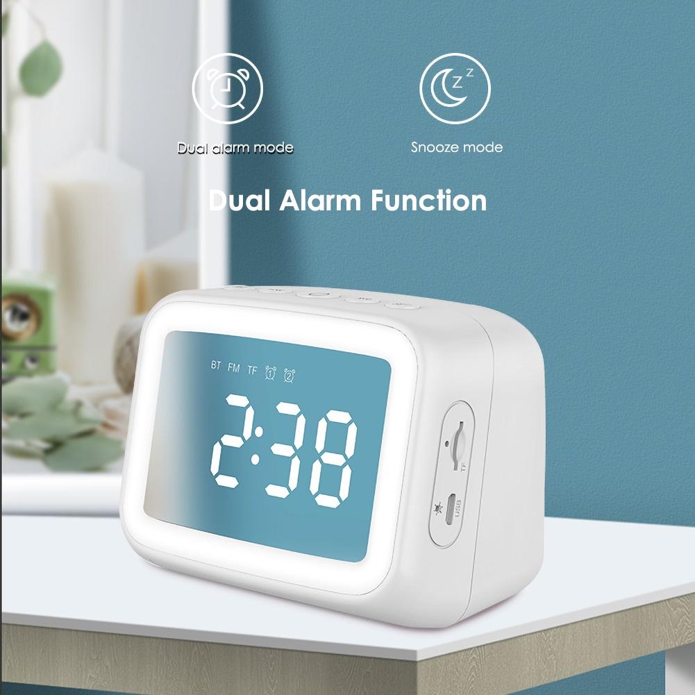 LED dimming alarm clock with FM FM radio Wireless Bluetooth connection Support TF card clock sound can work as night light