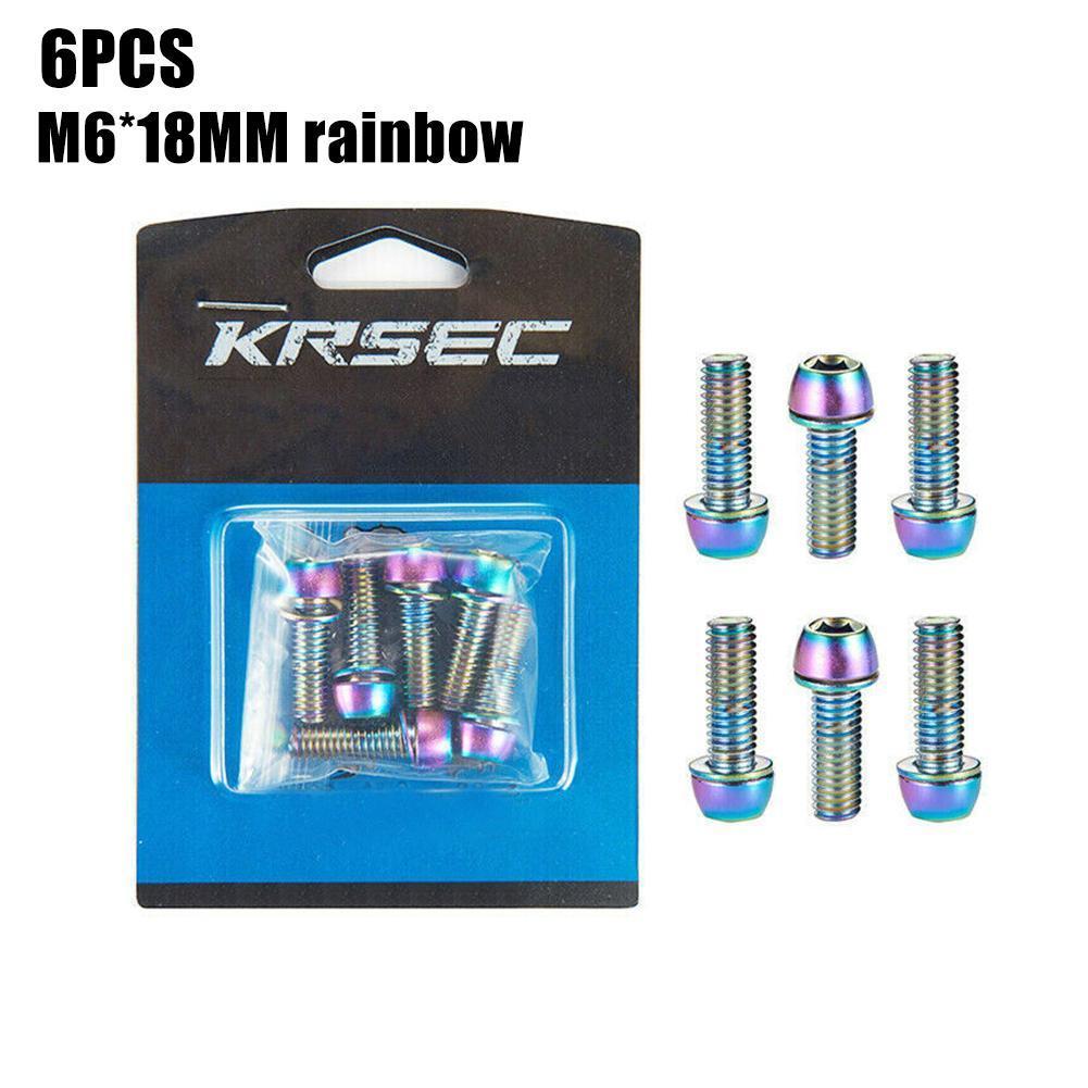 6 śrubin tytanowe kierownicy roweru górskiego, tytanowe śrubin pion, akcesoria śruba kolor V4B7