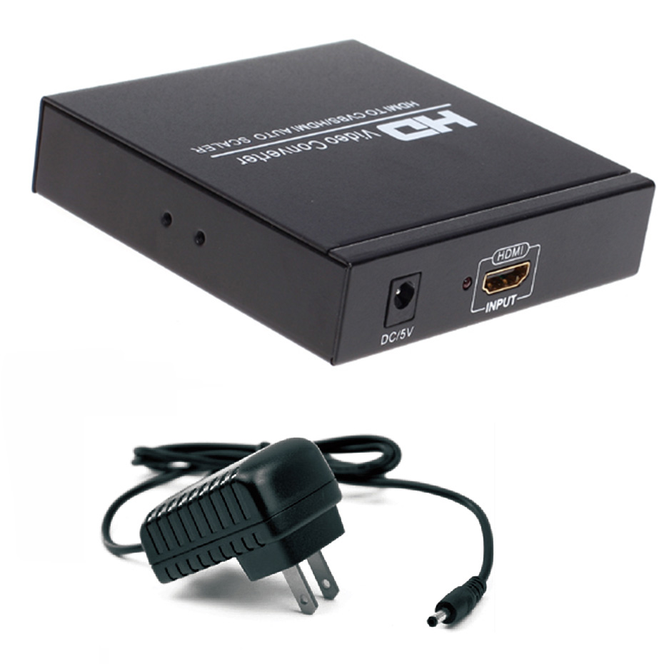 1080P HDMI naar RCA HDMI-splitter Scaler-converter met zoomfunctie ondersteunt RCA- en HDMI-uitgang tegelijk: Blauw