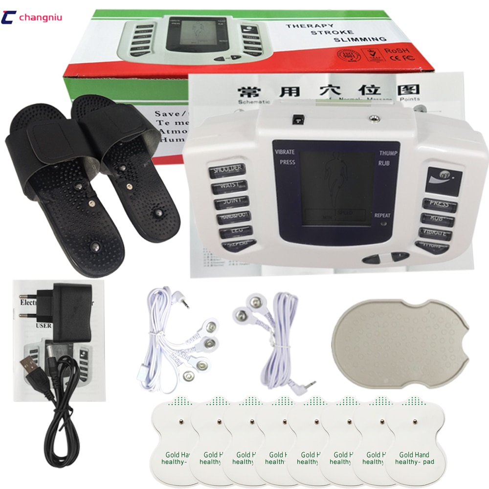 JR-309 Rheonome Full Body Relax Muscle Therapy Massager, pulse Tientallen Acupunctuur Met Therapie Slipper + 8 Pads