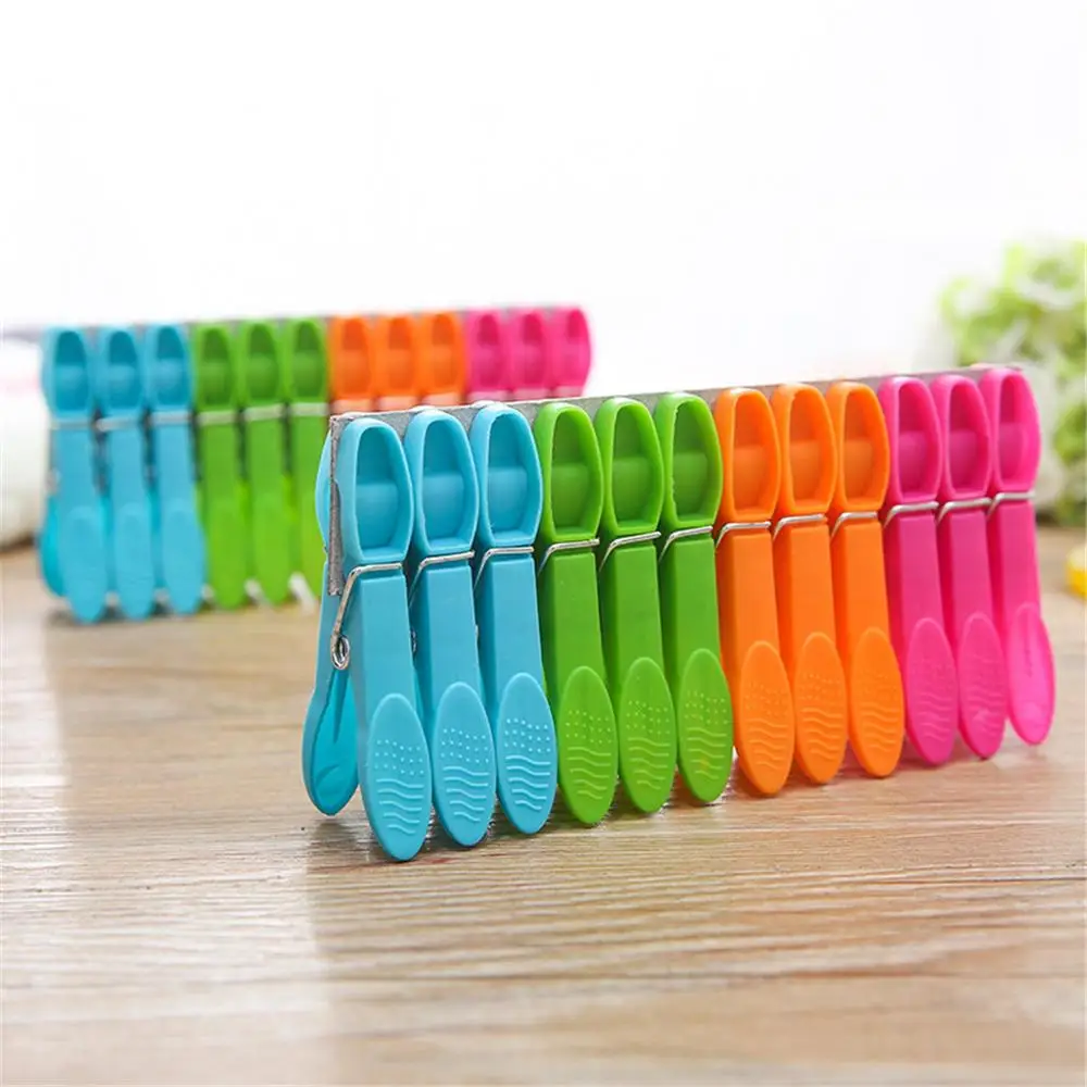 24 Uds. De pinzas de plástico para ropa de lavandería, pinzas para colgar, pinzas para alimentos para el hogar, pinzas para ropa, calcetines, ropa interior, soporte para tendedero