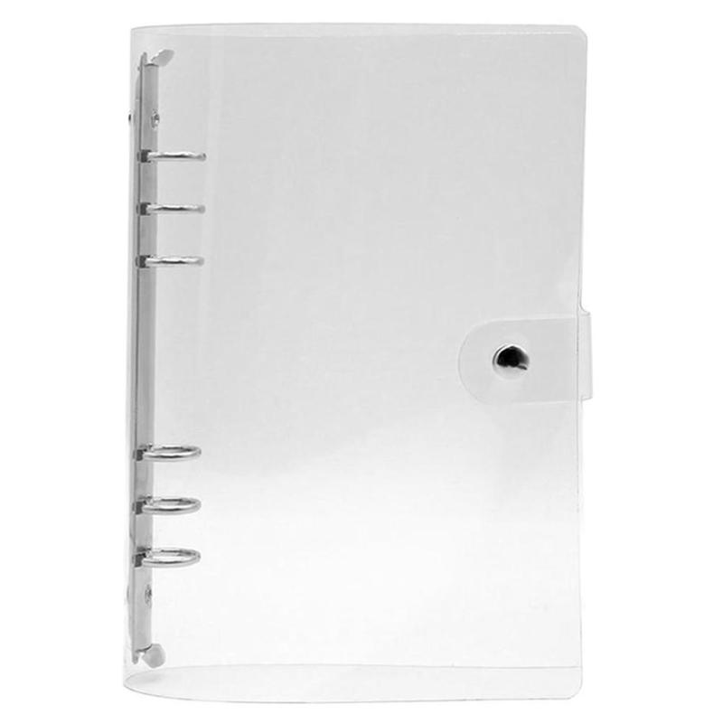1Pcs Transparent Plastic Clip File Folder A4/A5/A6/A7 Notebook Loose Leaf Ring Binder Planner Agenda School Office Supplies: A4