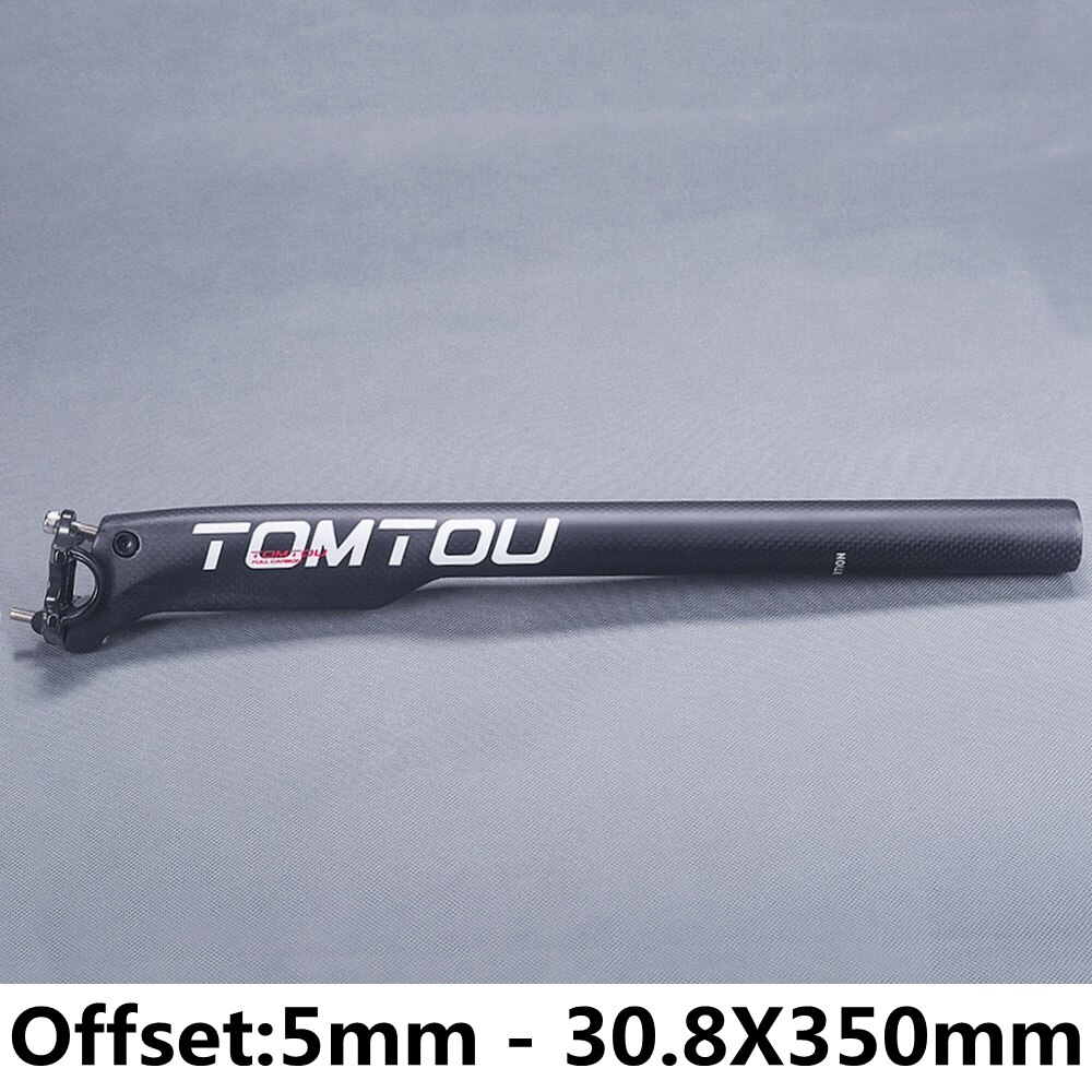Tomtou carbonvezel fietszadelpen fietsonderdelen 3k mat wit offset 0mm 5mm 20mm diameter 27.2mm 30.8mm 31.6mm: 5mm 30.8 x 350mm