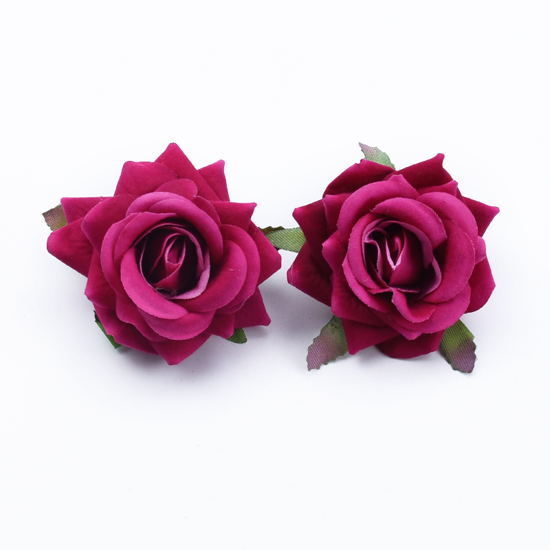 100 pièces pas cher roses mariage fleurs décoratives mur décoration de la maison accessoires fleurs artificielles un capuchon boîte: S / Beige