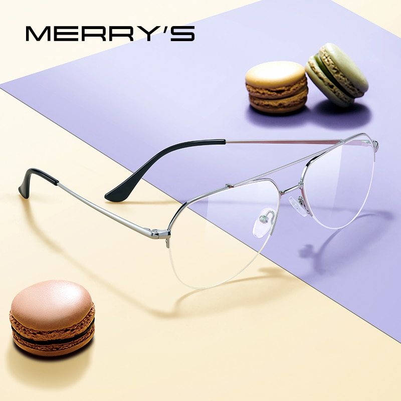 MERRYS-gafas clásicas de piloto para hombre y mujer, gafas graduadas para miopía, montura óptica S2690