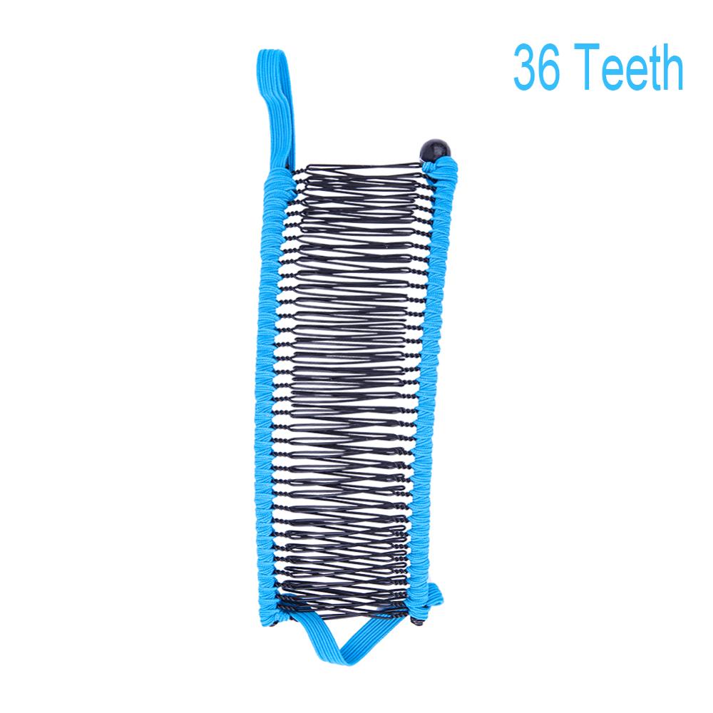 Pince banane pour cheveux épais, naturels, bouclés, Vintage, extensible, multi-styles, peigne, accessoires pour cheveux: 36 blue