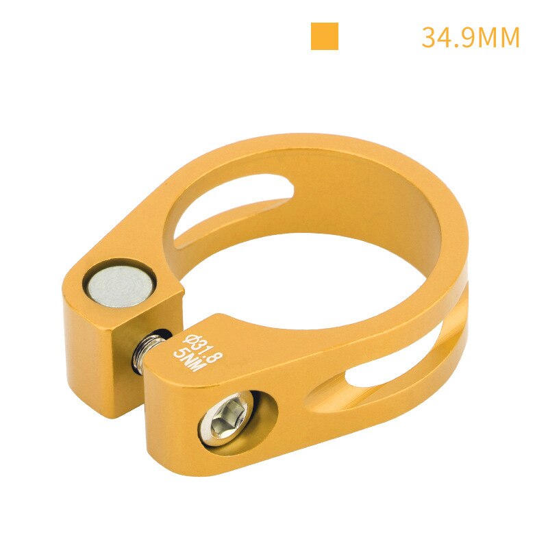 Bicycle Aluminum Alloy Saddle Tube Clamp Aluminum Clamp Seat Post Clamp 31.8 34.9mm Mountain Bike Seat Tube Clamp: Gold-34.9mm