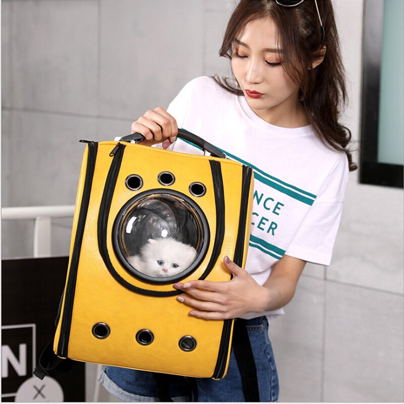 pet puppy cat bag pet space capsule dog travel carrier space leather capsule pet dog carrier backpack sports outdo