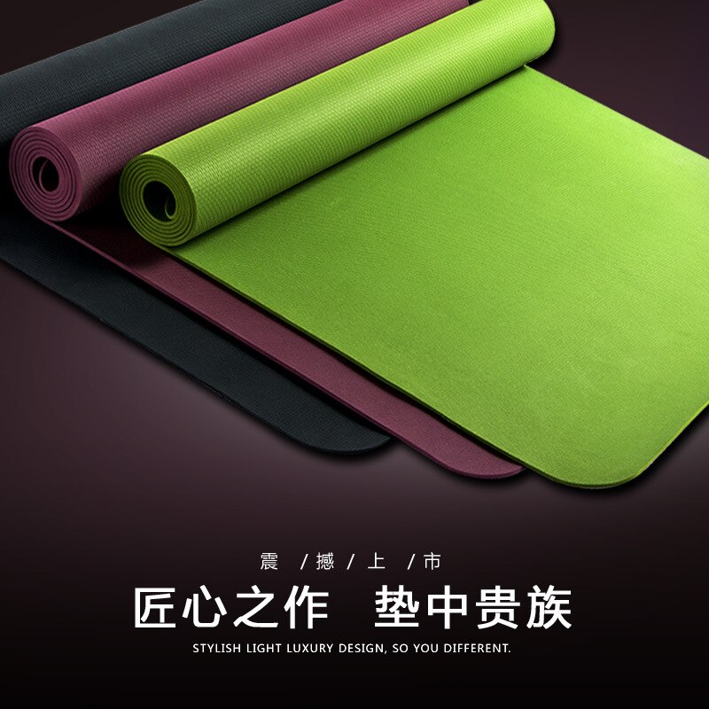 3.5mm Rubber Yoga Mat - 183x66cm - Non-Slip Exercise & Pilates Pad - Includes Bag