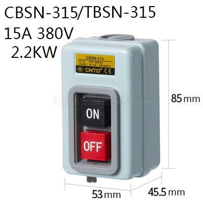 BS216B 3P Self-Locking On/Off Push Button Switch – 110/220/380V 10A Motor Control Station, Screw Terminals
