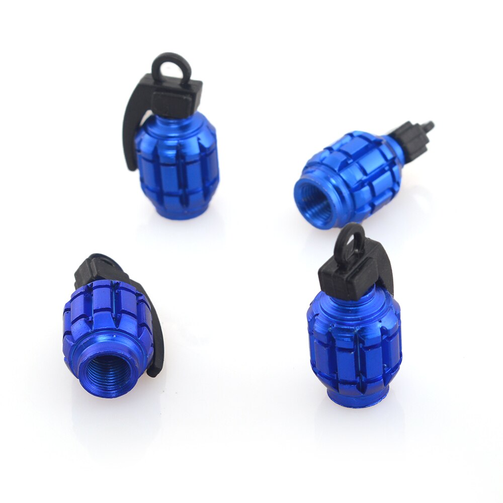 4 Stuks Fiets Ventieldopjes Dust Covers Fiets Voor Mtb Bmx Auto Ventiel Accessoires: Blauw