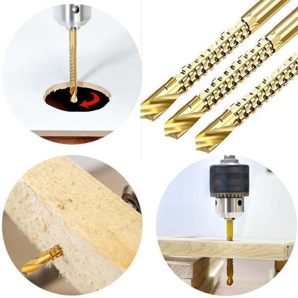 6 teile/satz Multifunktionale Bohrer Hohe Geschwindigkeit Stahl Gewinde Spiral- Schraube metrisch Verbund Tippen Bohrer klopfen Twist bohrer einstellen
