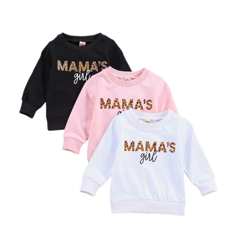 Sudadera con letras de algodón estampadas para niña y bebé, suéter con cuello redondo, ropa de otoño, 0-3 años