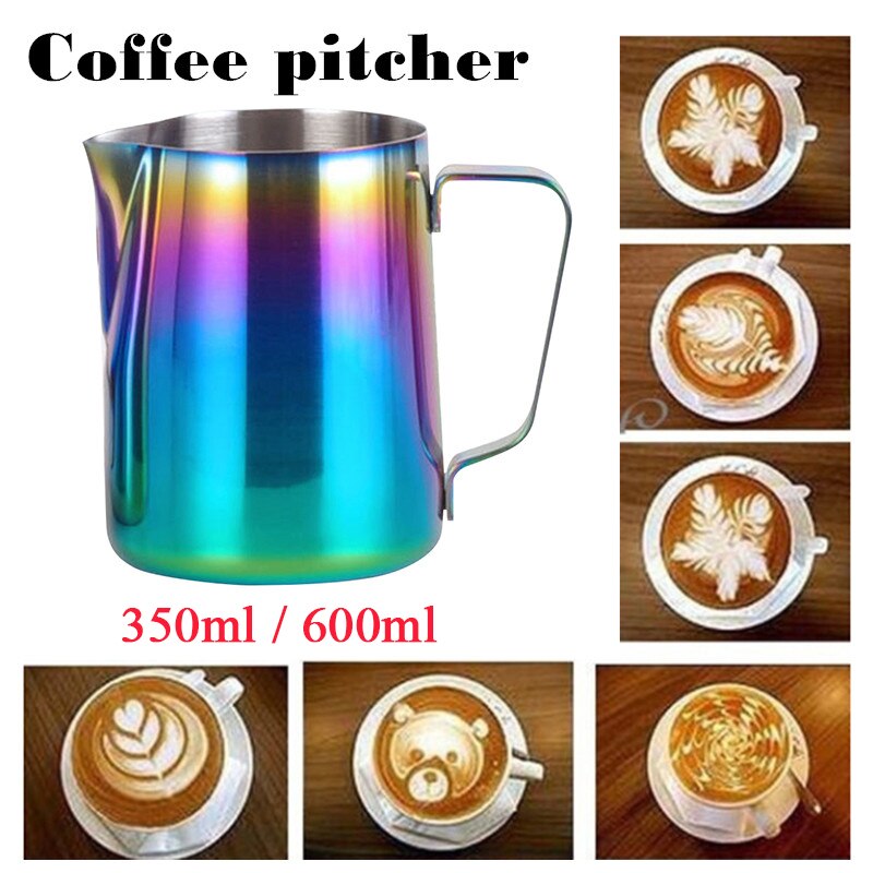 350 Ml 600 Ml Rvs Melk Werper Latte Art Melk Opschuimen Werper Creamer Voor Espresso Machines Melk Frothers Koffie jug