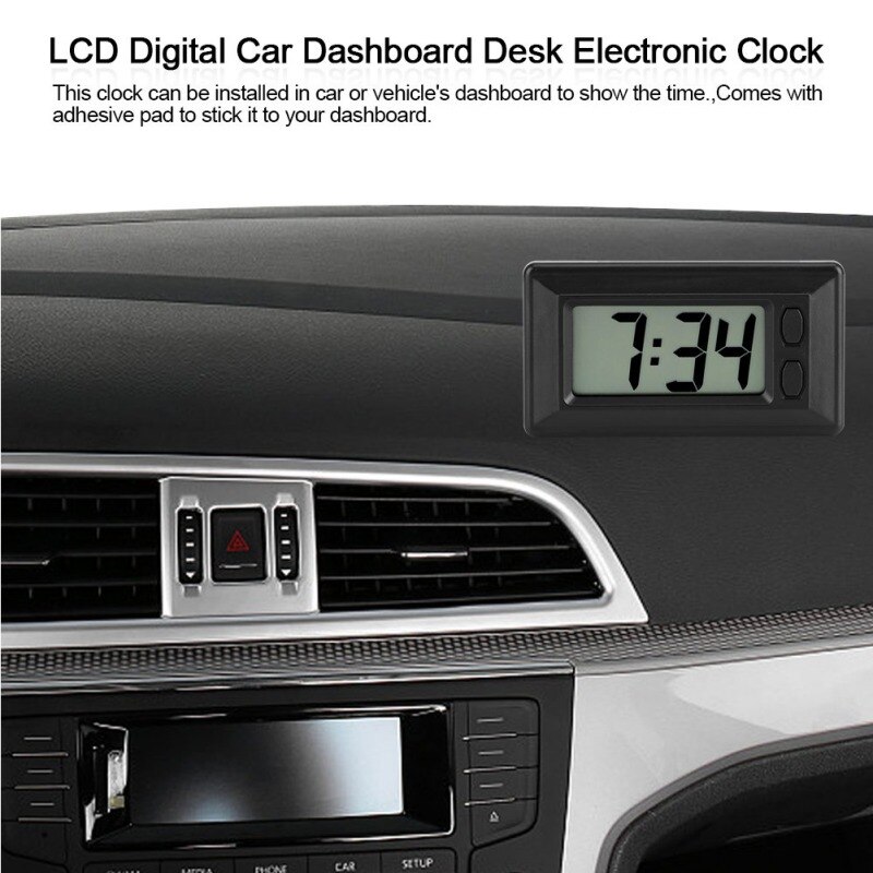 LCD Digital Clock Table Car Dashboard Desk Electronic Clock Date Time Calendar Display
