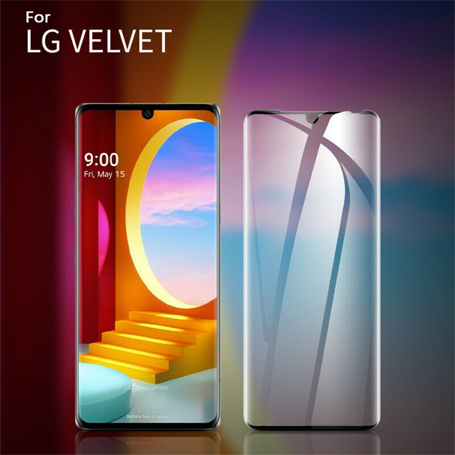 Protecteur d'écran pour LG Velvet / LG G9 LM-G900N LM-G900EM LG Wing 5G, 4 pièces, verre trempé incurvé
