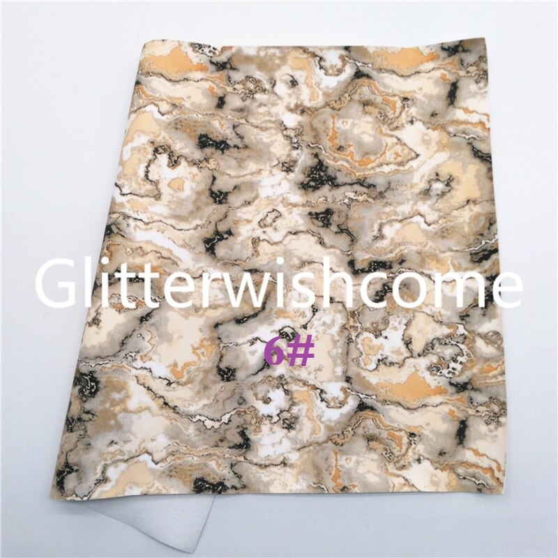Glitterwishcome 21 x 29cm a4 størrelse syntetisk læder, marmorprintet kunstlæder stof vinyl til buer , gm807b: 6