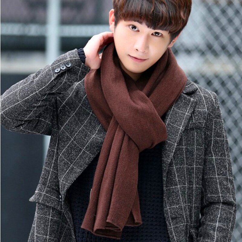 Écharpe en cachemire doux pour homme et femme, Style japonais, foulard au toucher, noir, bleu marine, classique, rouge, hiver