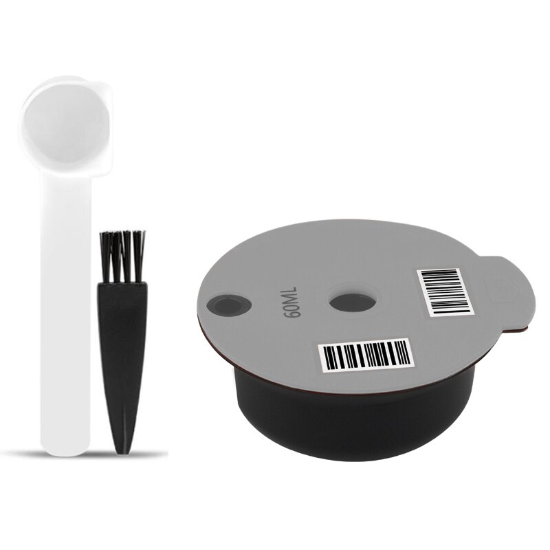 60ml/180ml genopfyldelige kaffekapsler til tassimo bosch maskine genanvendelig kaffepude crema maker miljøvenlig cafe køkken gadget: 60ml grå