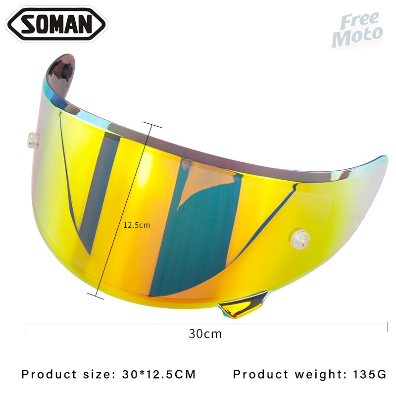 SOMAN-visera solar para casco de motocicleta SOMAN 961 X7 X8, protección solar UV, antideslumbrante, accesorios para casco de motocicleta