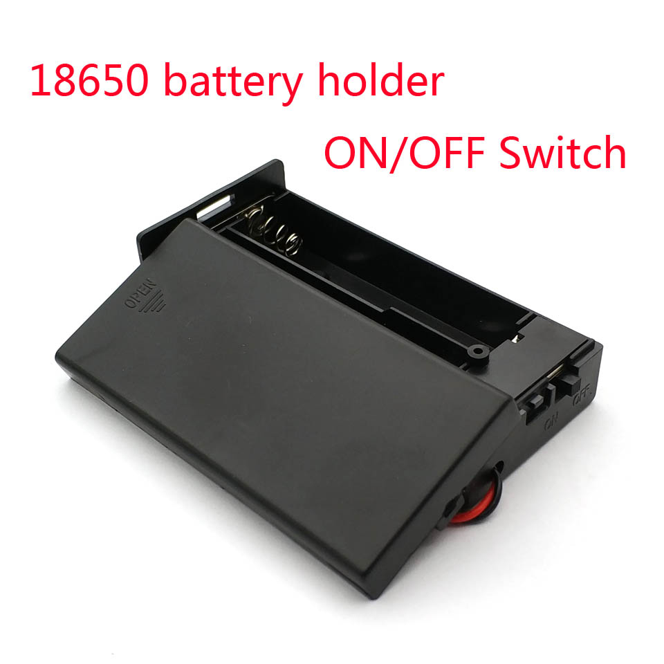 Zwarte Plastic 18650 Batterij Storage Case 3.7V Voor 2X18650 Batterijen Houder Box Container Met 2 Slots aan/Uit Schakelaar