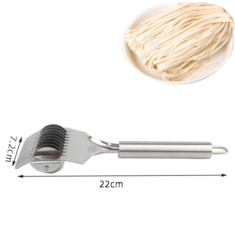 Manual Stainless Steel Spaghett Noodle Maker Lattice Roller Docker Dough Cutter Tool Kitchen Helper DIY Dough Cutting Tool