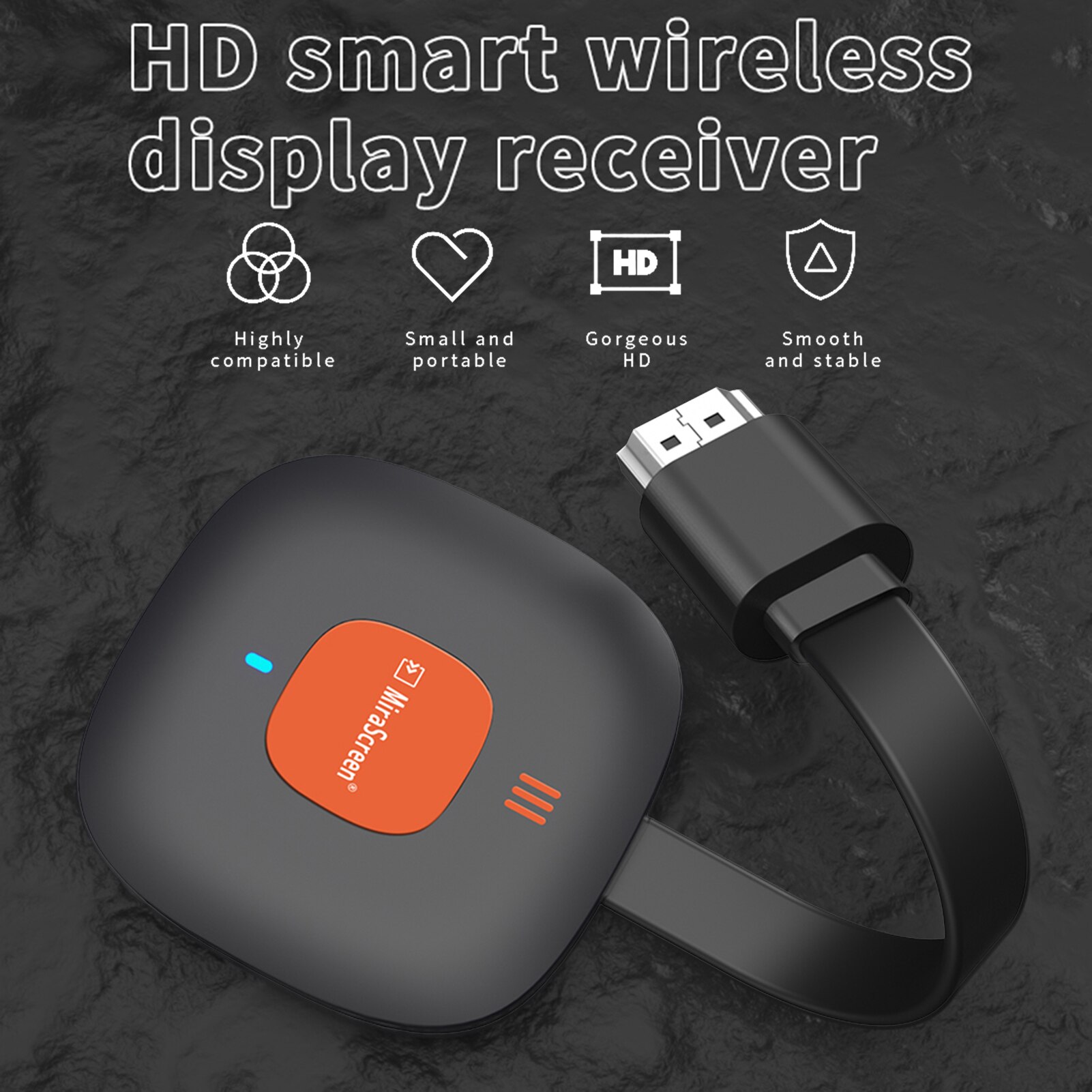 Wireless Display Dongle Draagbare Hdmi-Compatialble Display Ontvanger 2.4G Draadloze Wifi Intelligente Projector Voor Iphone/Ipad/pc