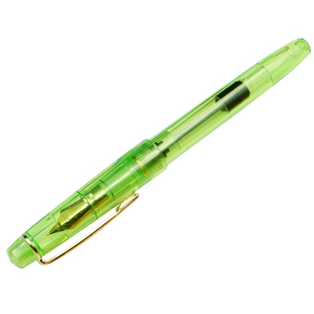 Transparent Ink Pen Plastic Fountain Pen Writing Calligraphy Tools Office School Writing Materials Stationery Supplies: Green