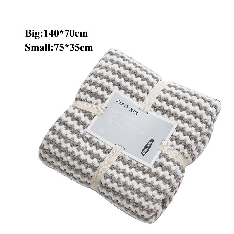 1 sæt stribe ansigt håndklæde absorberende hår håndklæde mikrofiber håndklæder svømning koral fleece mikrofiber håndklæde badeværelse forsyninger