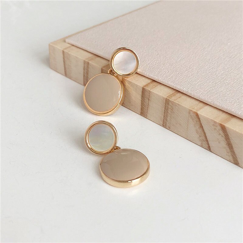 Boho geometriset neliön riippuvat korvakorut naisille emali kulta moderni korvakoru naisten korealaiset vintage korut: E080 kaqia