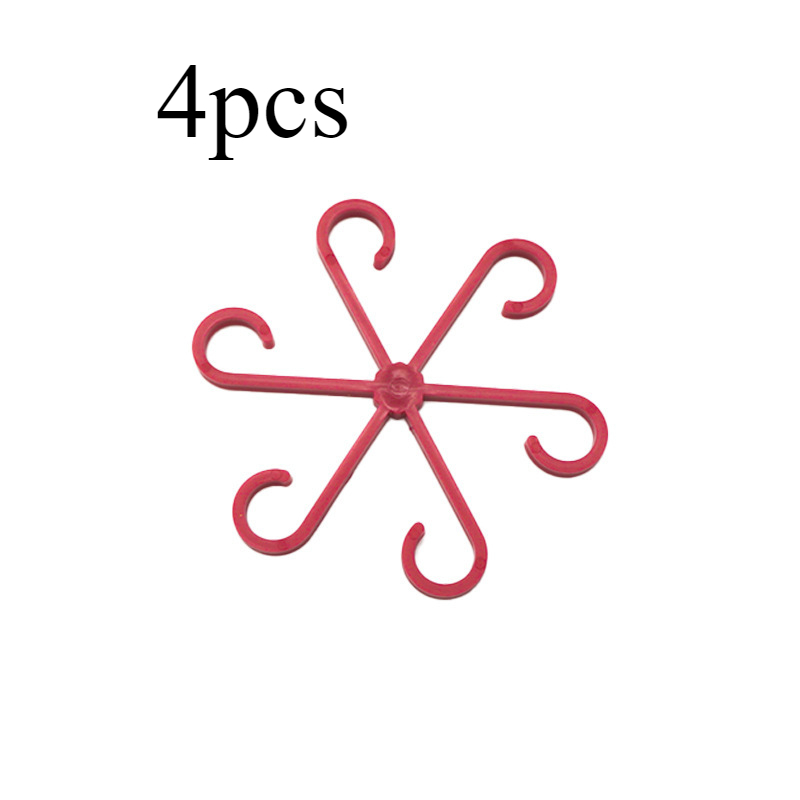 4 stuks plastic plantensteunclips, groene wijnstokklimbeugels, verstelbare tuinplantenstengelclips voor vaste en rechtopstaande groei: Rood