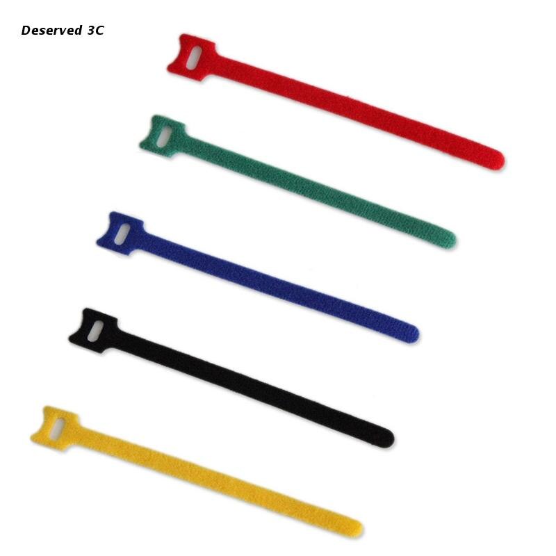 15x Adjustable Polyester Loop Cable Ties Cable Tidy Strap Multi Color Cable Organizer Releasable Velc ro Cleat Strap