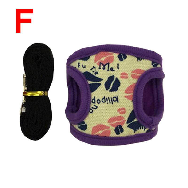 Hámster chaleco arnés ajustable correa de cerdo de Guinea Chinchilla rata ratones hurón Animal PEQUEÑO accesorios mascotas arnés: F / S