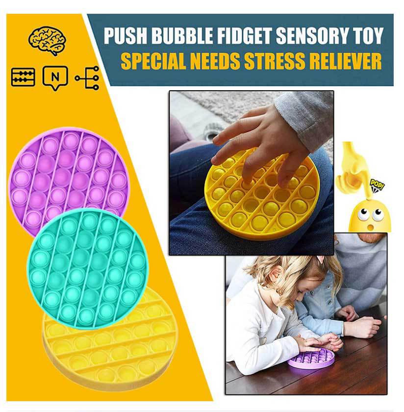 Silicone Push pop Poke pop Bubble Sensory Fidget Toy, Pop It Fidget Toy, Squeeze Sensory Toy, Reliever Stress