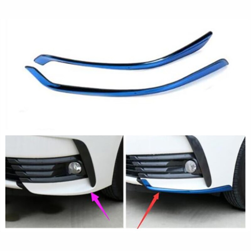 Cadre de protection coins de pare-choc | Pour la tête avant de la voiture, style de cadre de garniture en acier inoxydable 2 pièces pour Toyota Corolla Altis