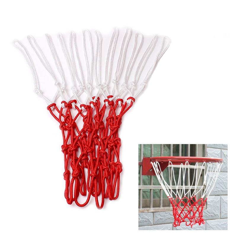 Nylonflettet basketballnet i almindelig størrelse til erstatning for basketballnet til alle slags vejr kraftigt tykt net 12 løkker