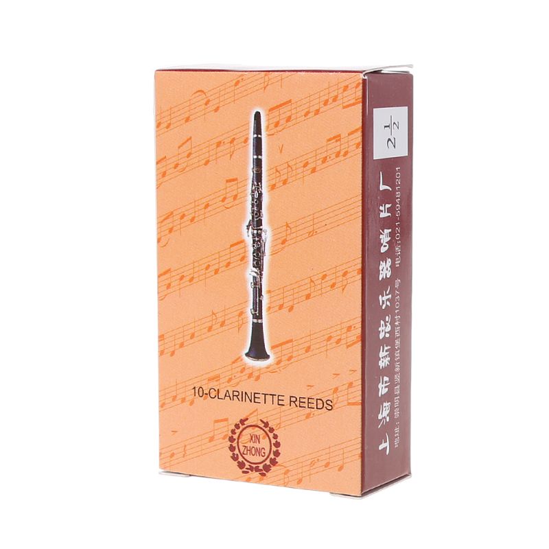 Lengüetas de clarinete de fuerza 2,5, pieza de instrumento de música, cañas de bambú tradicionales, 10 Uds.