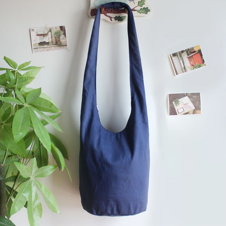 Women Men Cotton Crossbody Bag Shoulder Bags Messenger Hobo Hippie Boho Bag Women free Fringe: A bag blue