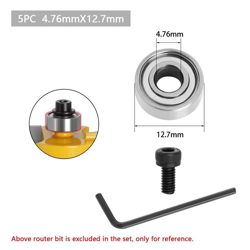 Duurzaam Staal Lagers Accessoires Kit Past Voor Frees Hoofden En Schacht Top Gemonteerd 1/2 3/8 3/4 Lager &amp; Stop ring Set