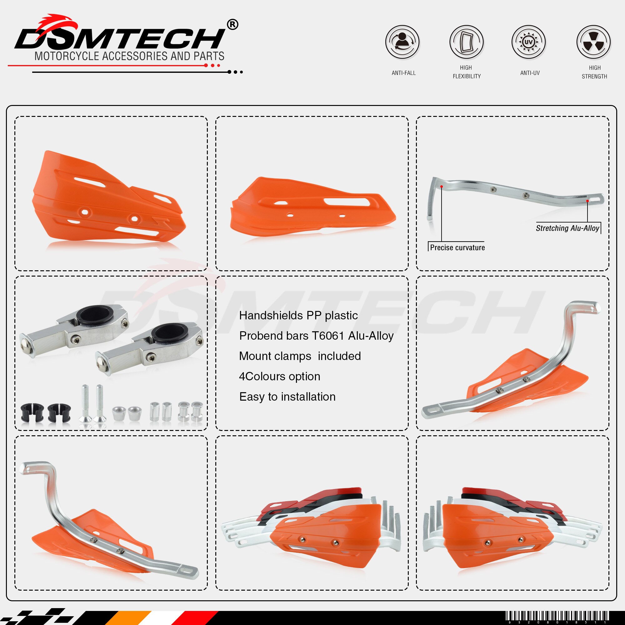 Dsmtech p-zeta håndbeskyttere til motorcykel passer til 7/8 " 22mm styr 1-1/8 28mm fat bar cr xr yz wr ex ttr crf wrf exc drz