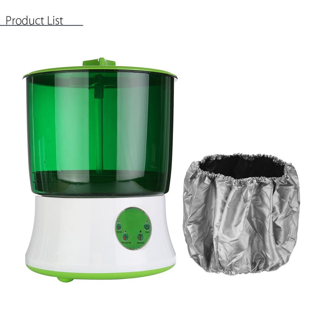 Digital Home DIY Bean Sprouts Maker 2 Layer Automatic Electric Germinator Seed Vegetable Seedling Growth Bucket Biolomix