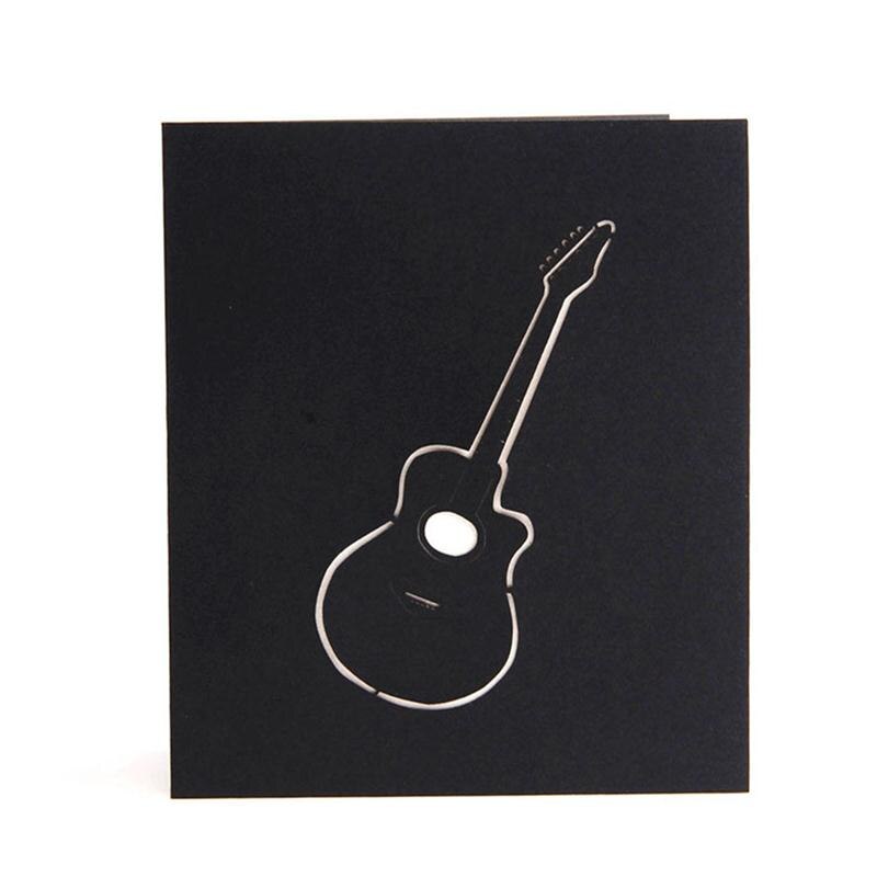 Guitar 3D Pop Up Greeting Card Handmade Card For Birthday Wedding Anniversary Merry Christmas Thanksgiving Valentine'S Day