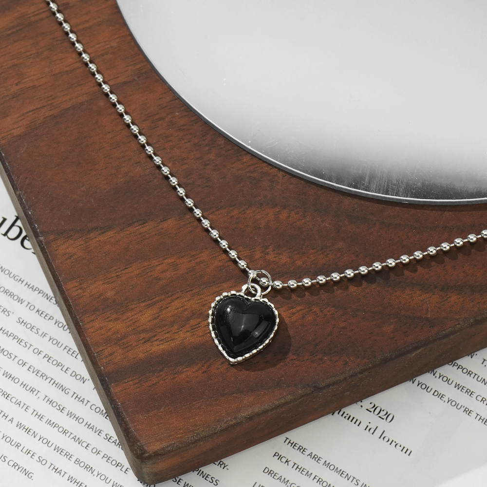 Nl Punk Lady Zwart Hart Penddant Ketting Voor Vrouwen Meisjes Hiphop Kralen Ketting Vrouw Ketting Sieraden Party